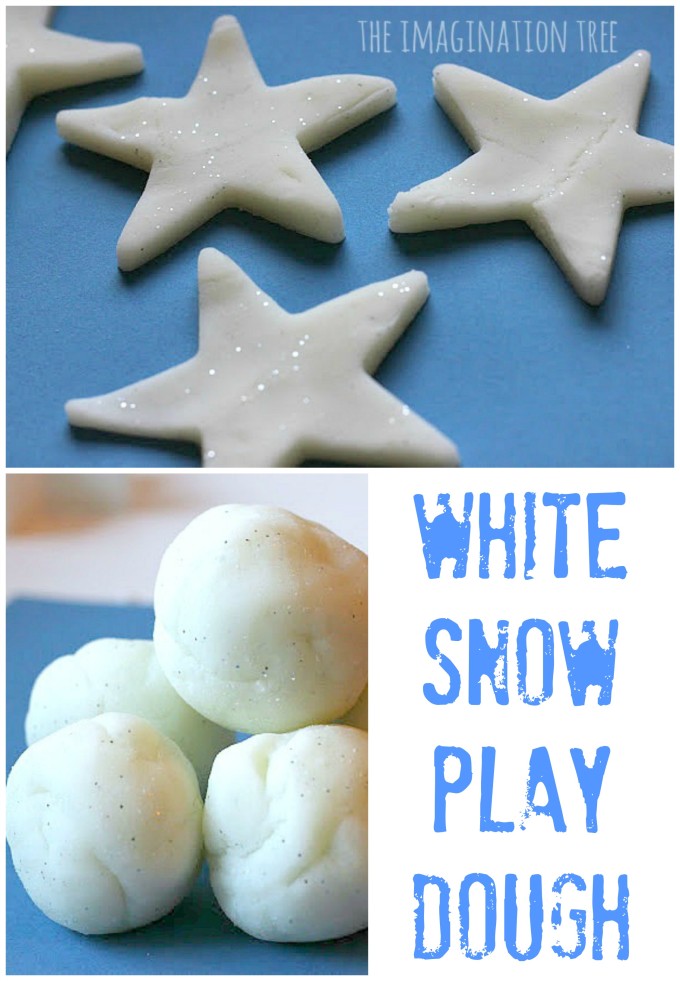 White sparkly snow play dough