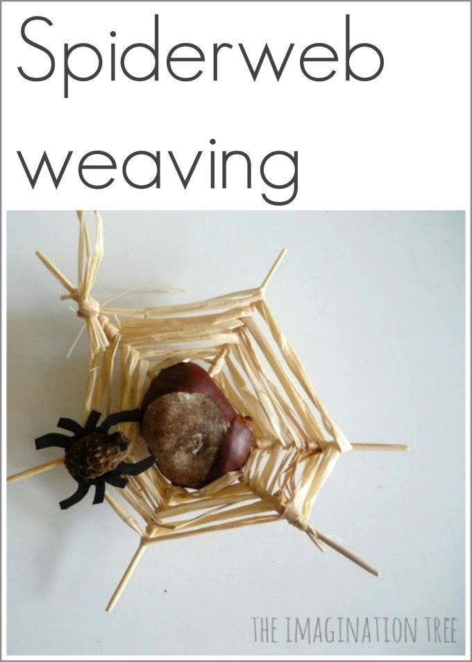 Chestnut conker spiderweb craft