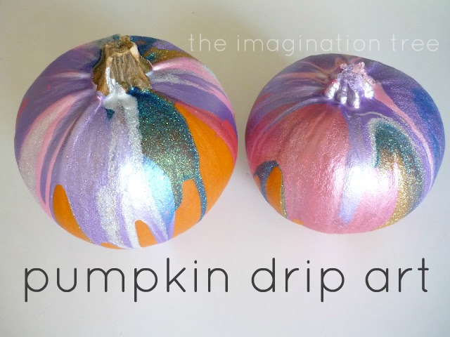 pumpkin drip art painting autumn fall
