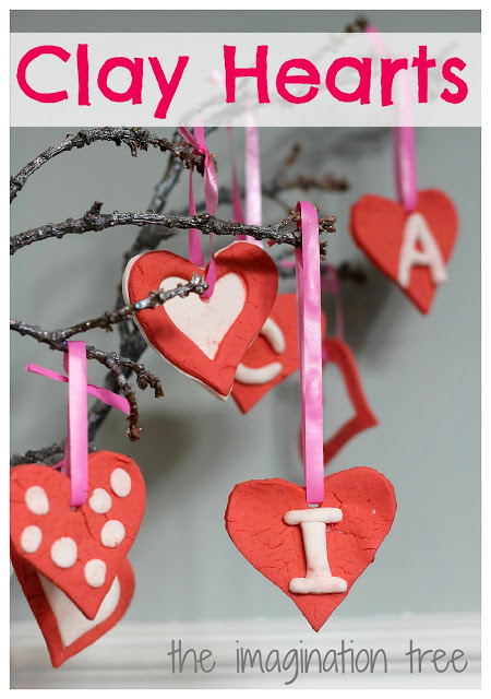 homemade clay heart ornaments for valentine's day craft