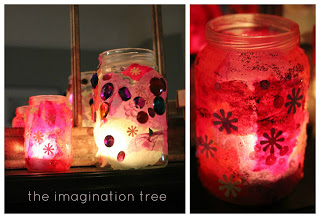 tissue paper and jam jar luminaries craft activity for kids