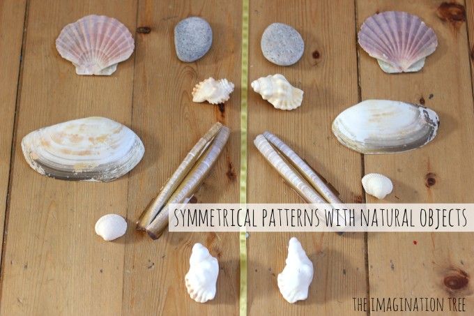 Symmetrical patterns with shells and natural objects