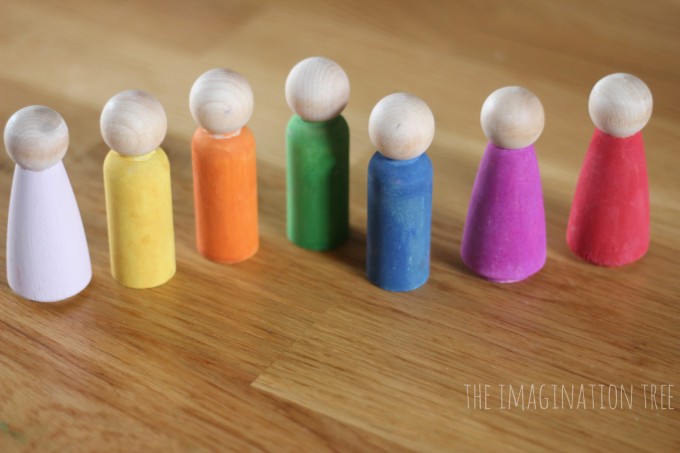 Coloured wooden dolls