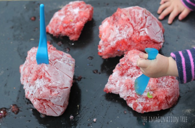 Cutting and sculpting frozen jello