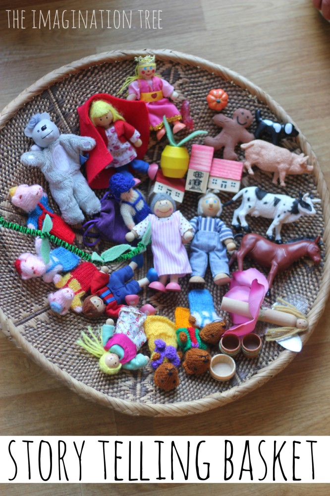 Playful storytelling with a story prop basket