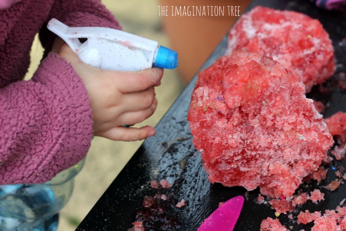 Spraying frozen jello