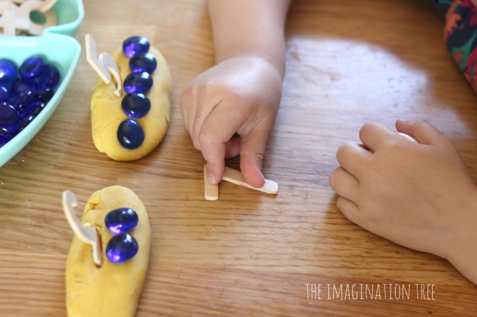 Adding with beads and play dough