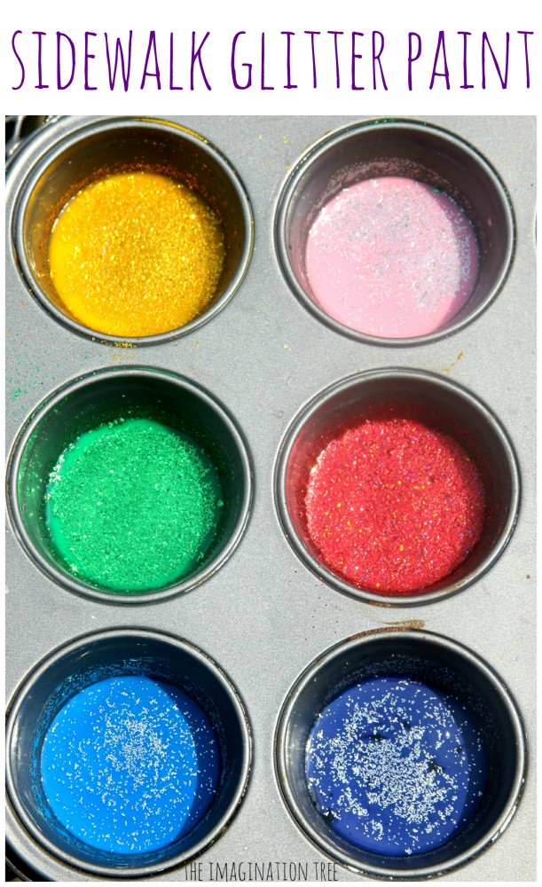 Rainbow Glitter Sidewalk Paint Recipe
