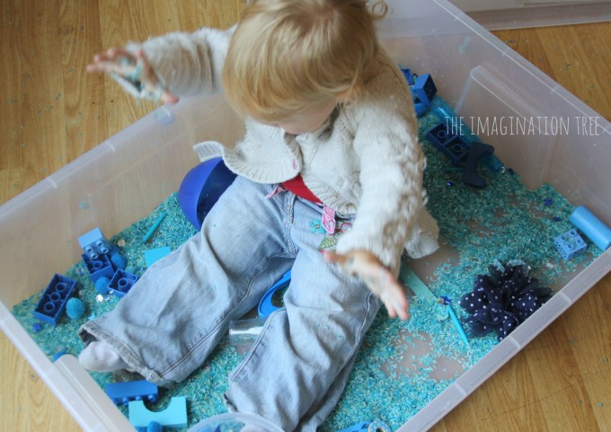 Giant colour sensory tub for babies and toddlers