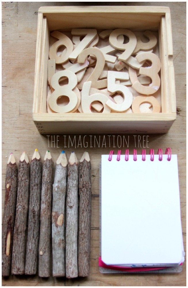 Wooden numerals for counting and ordering