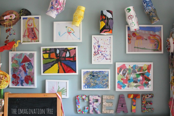 Art gallery wall for kids