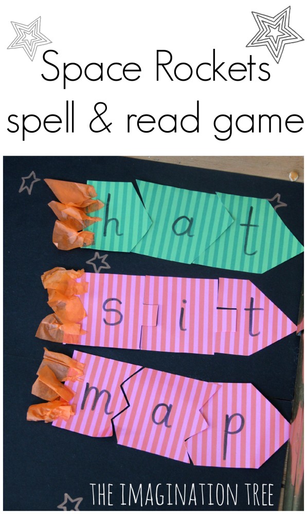Space Rockets read and spell literacy game for kids