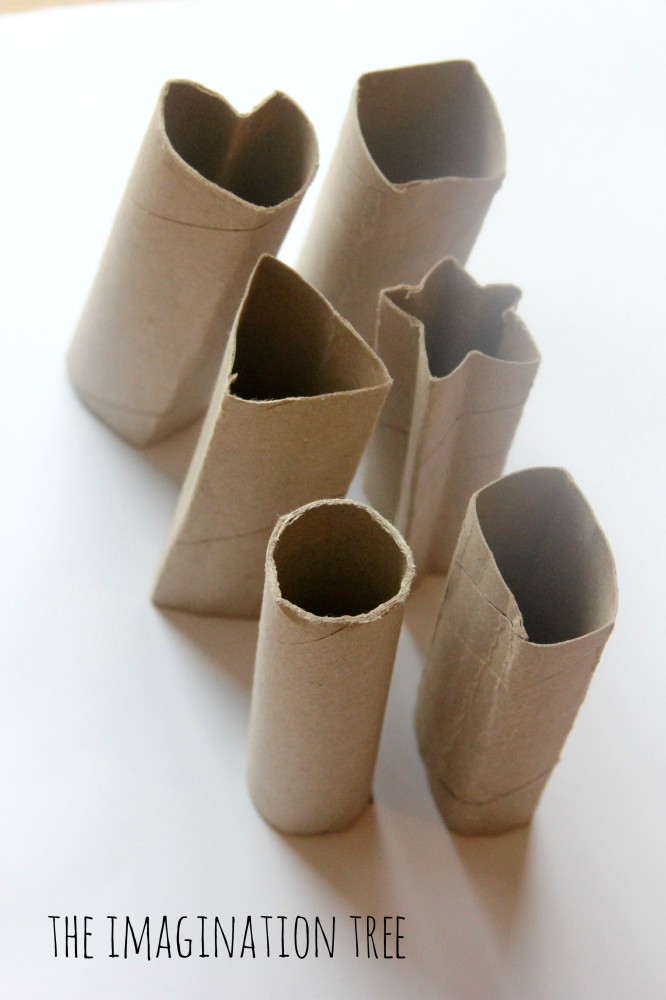 DIY shape stampers from cardboard tubes