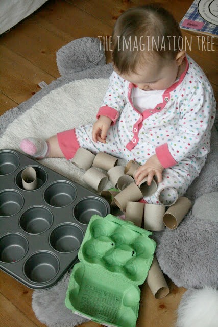 Baby play with muffin tins