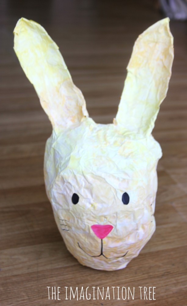 Foil and tissue paper bunny piñata