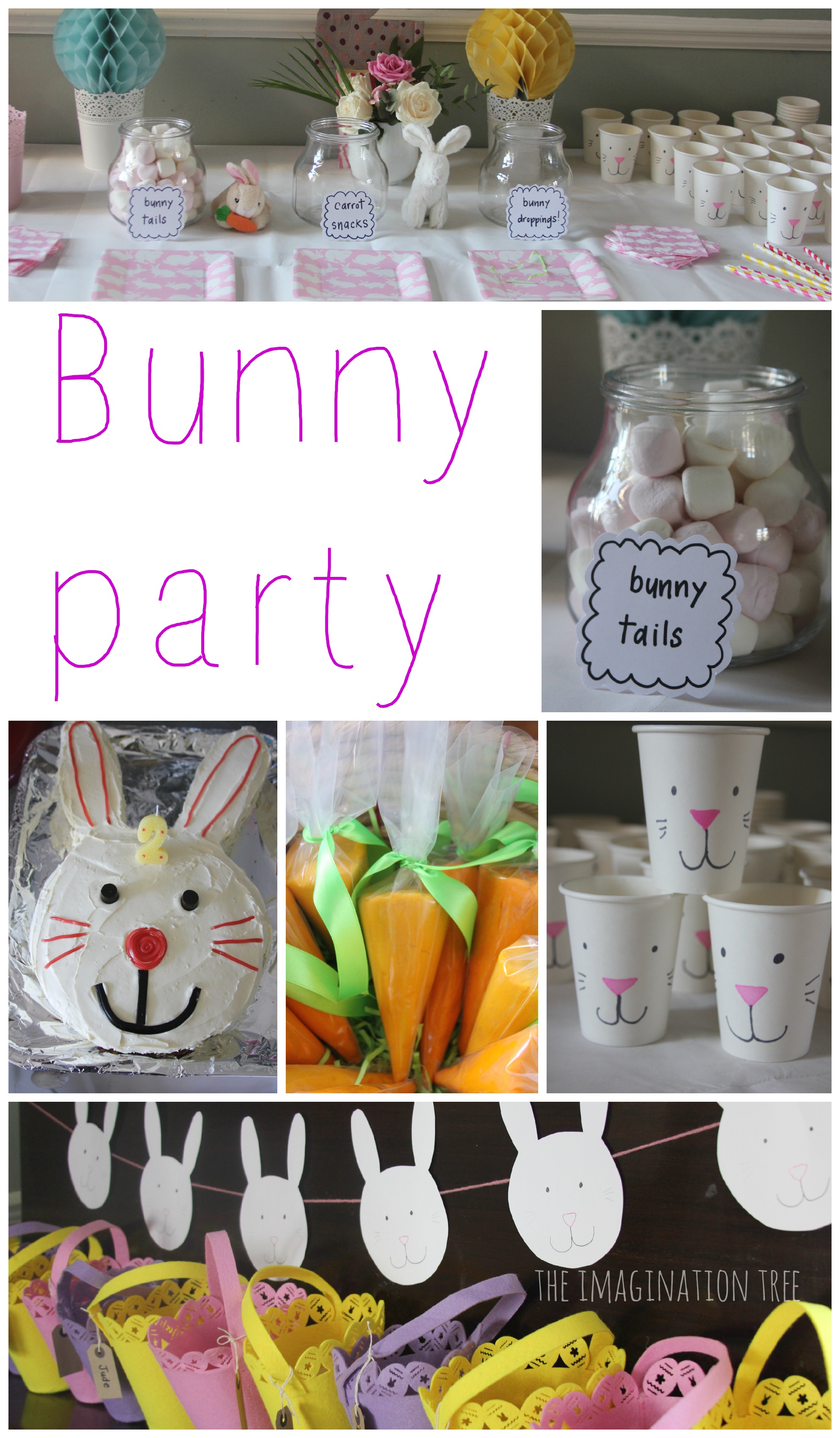 26 PCS Bunny Birthday Party Decorations Kit Easter Bunny Party Supplies Bunny Birthday Banner Bunny Honeycomb Centerpiece Rabbit Hanging Swirls Cutouts for Girl Baby Shower Party Supplies 