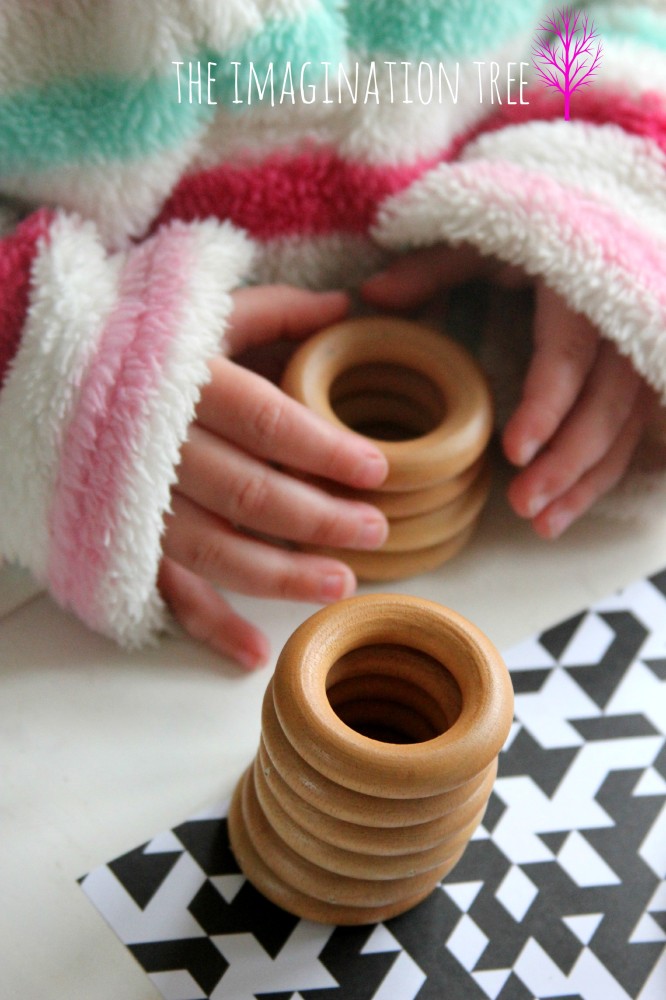 DIY wooden rings stacking toy for babies and toddlers