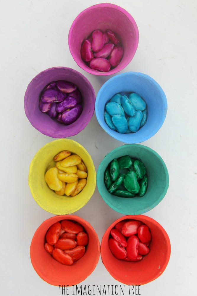 How to make magical coloured beans for math and sensory play
