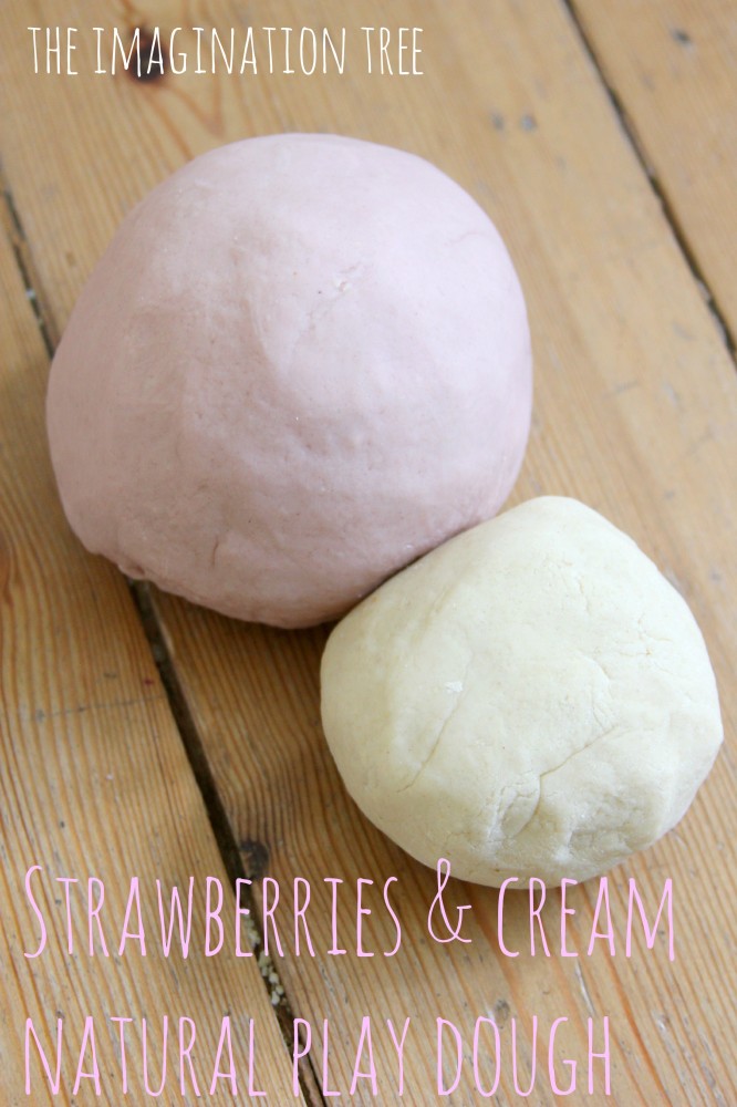 Strawberries and Cream natural play dough recipes