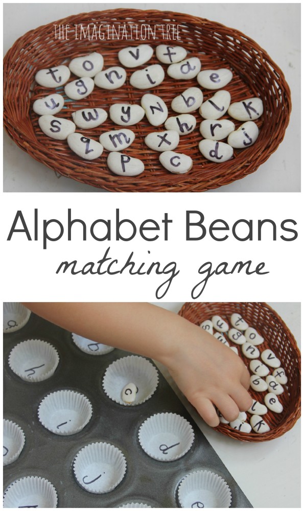Alphabet Beans matching game literacy activity