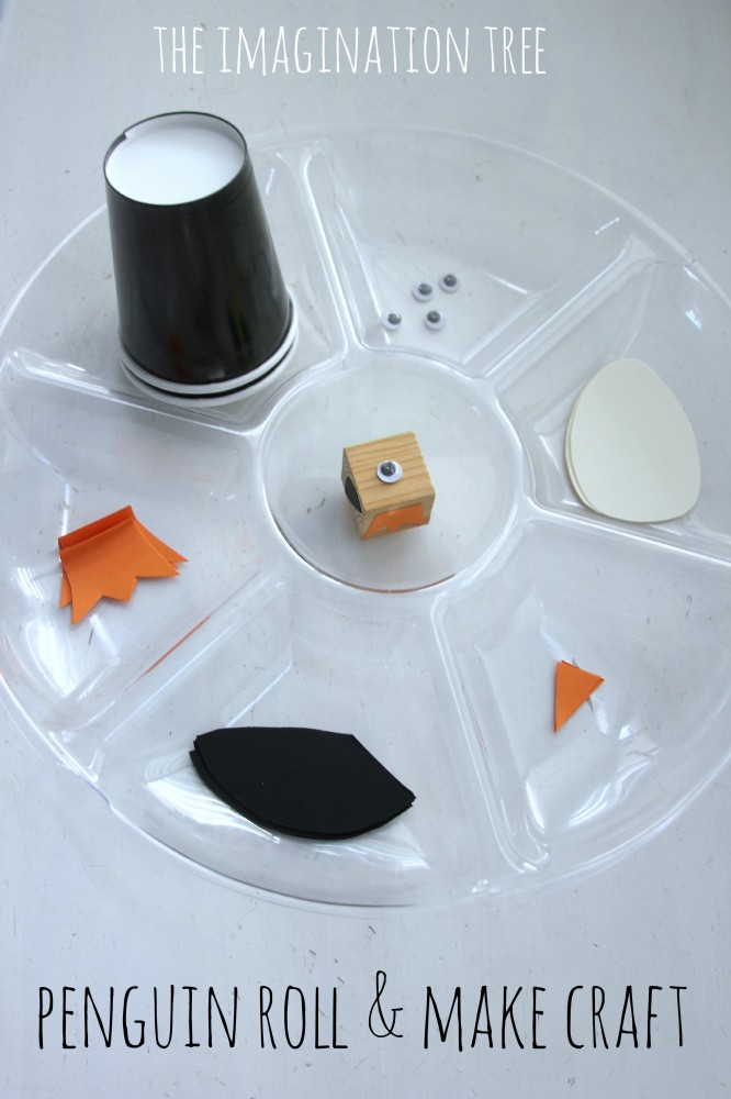 Penguin roll and create paper cup craft