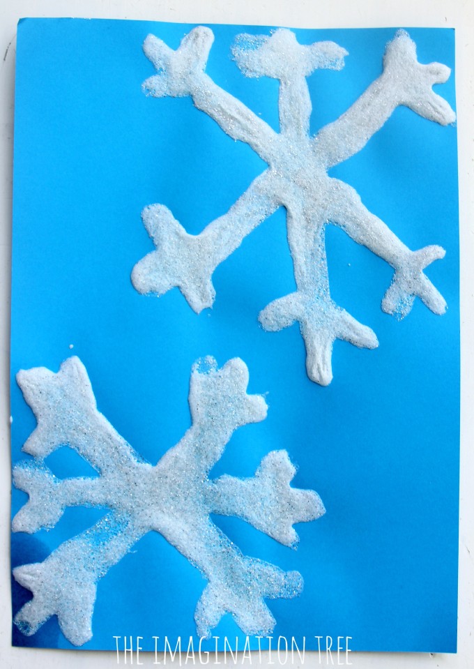 Snow puffy paint snowflakes