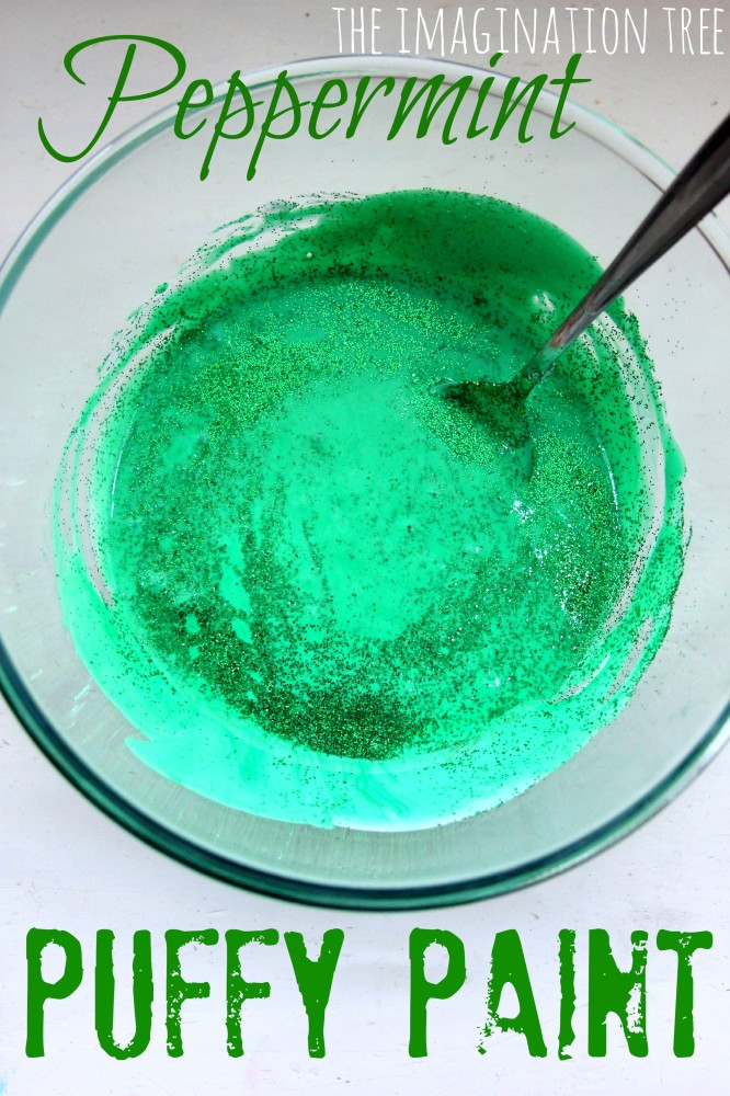 Peppermint puffy paint recipe