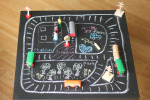 Train Tracks on the Chalkboard Table