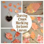 Shaving Cream Marbling Autumn Leaves