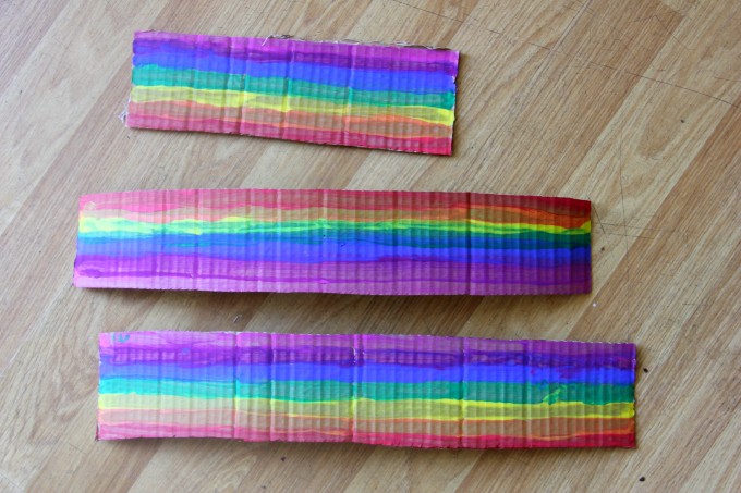 Rainbow cardboard strips