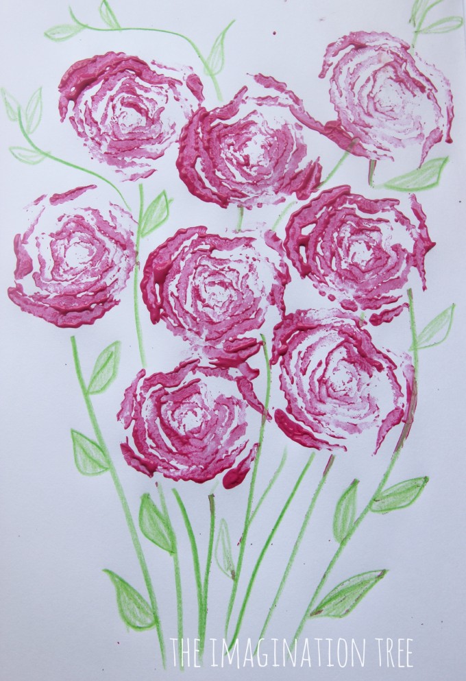 celery printed rose art