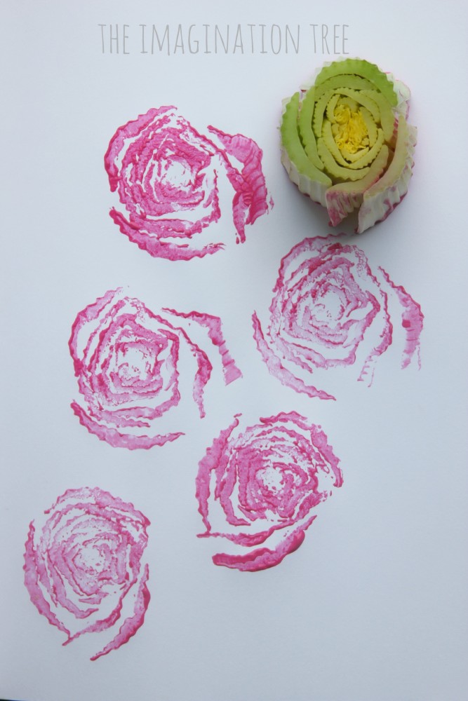 rose prints with celery hearts