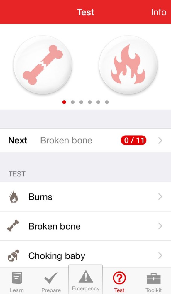 BRC first aid app tests