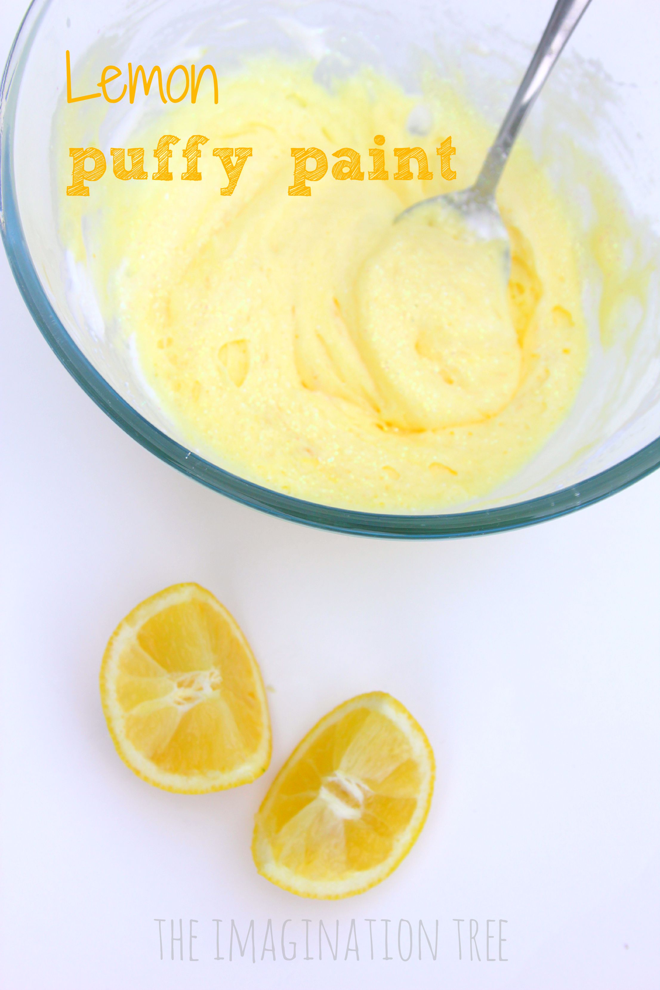 Lemon Scented Puffy Paint Recipe The Imagination Tree