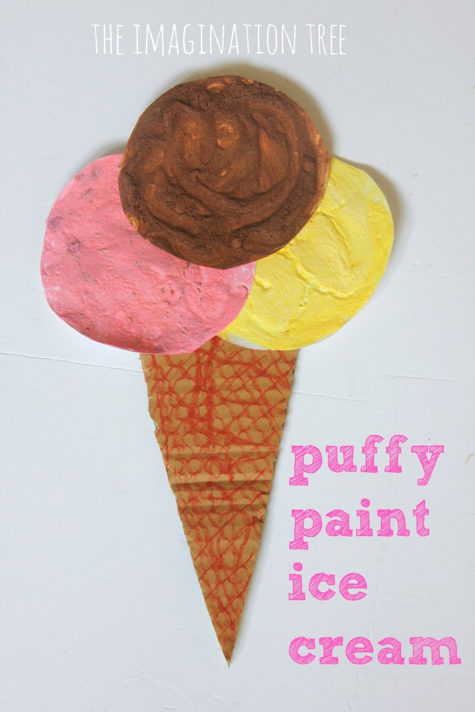 Puffy paint ice cream art activity