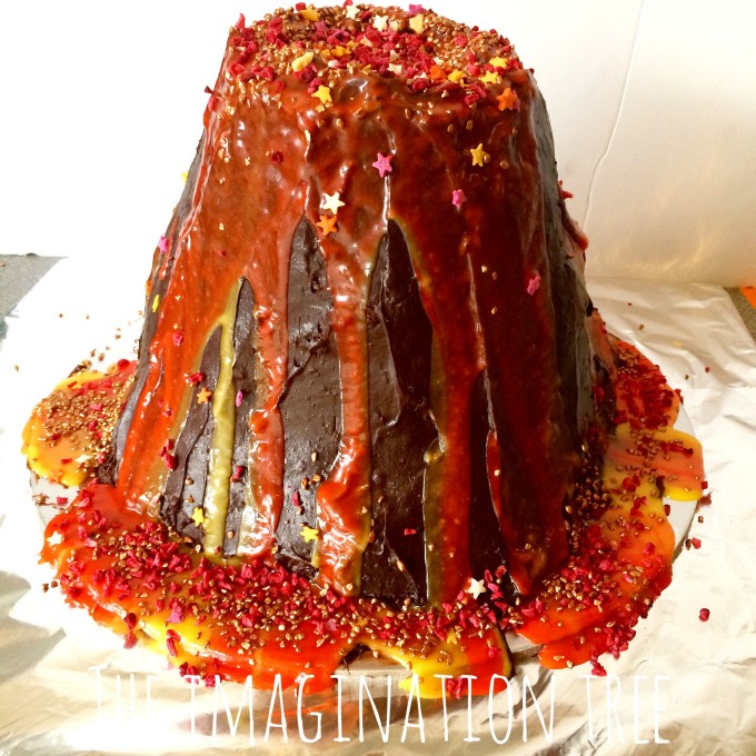 Volcano birthday cake