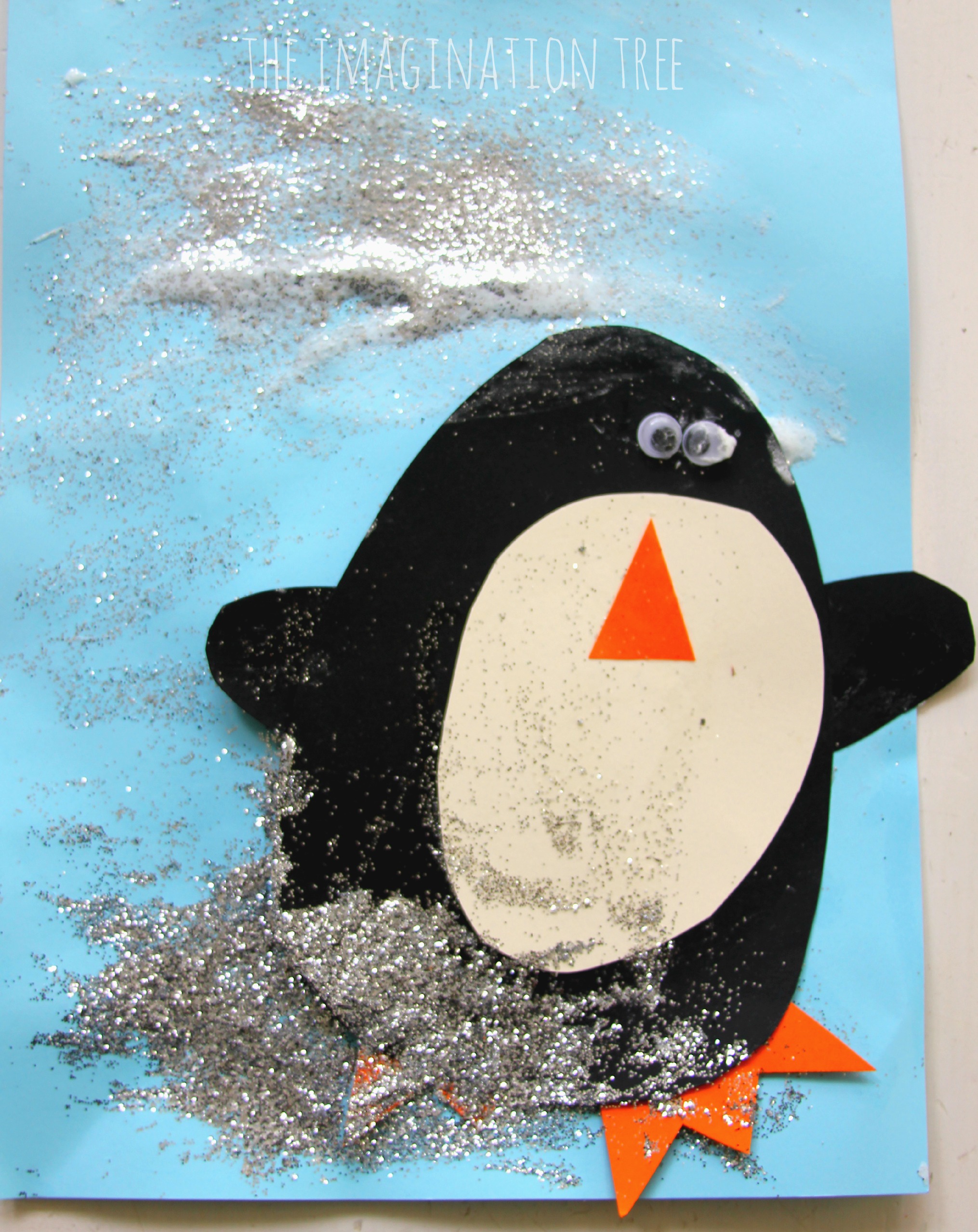 Penguin Christmas Card With Puffy Paint Snow The Imagination Tree