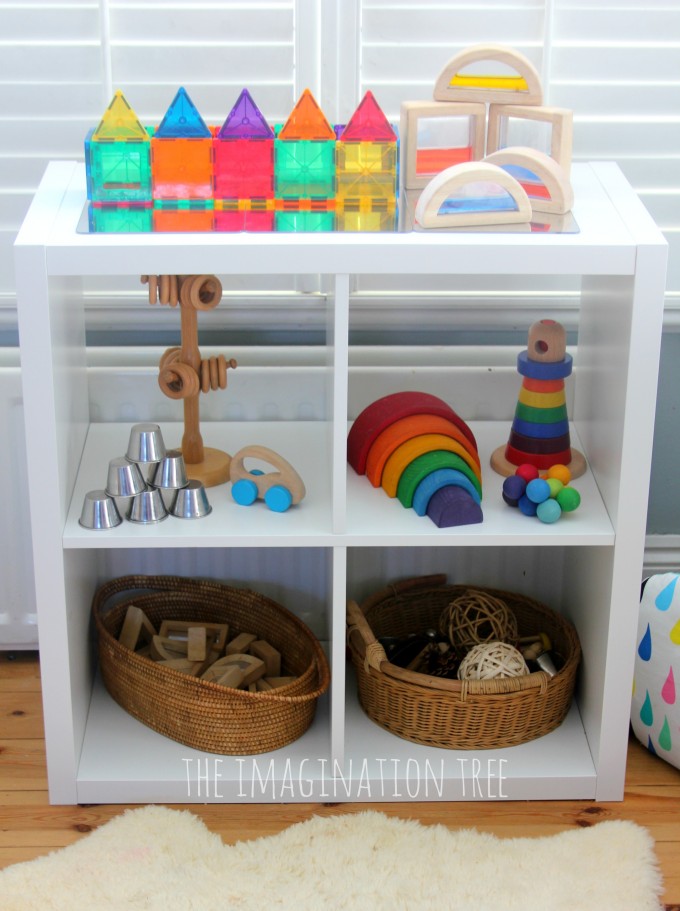 Baby and toddler play shelves