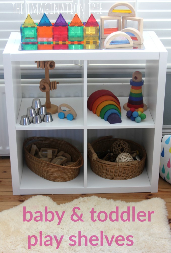 Baby and toddler play shelves storage and toy ideas
