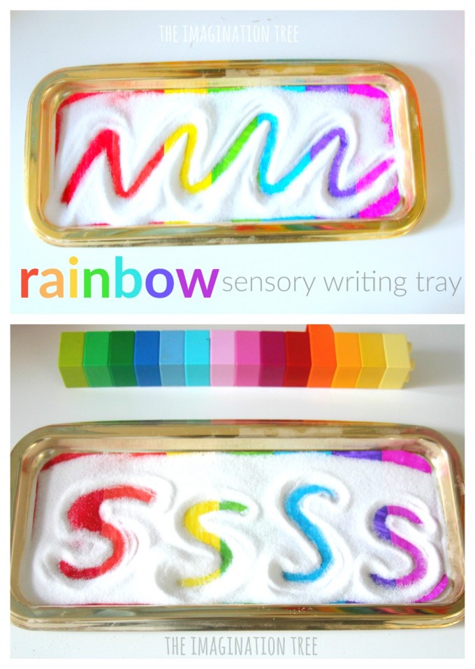 Rainbow sensory writing tray for early writing skills
