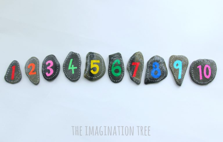DIY Number Rocks for Maths Games - The Imagination Tree