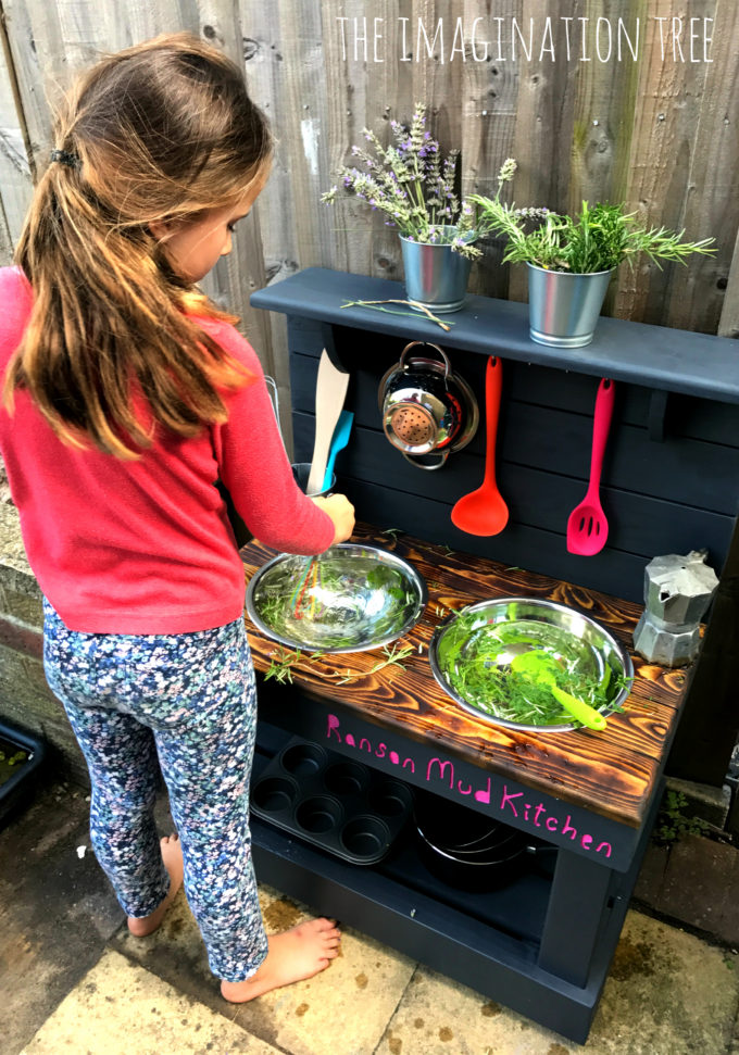 Mud kitchen for outdoor play. 