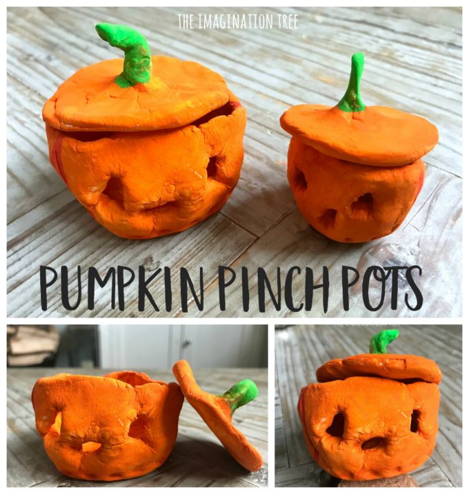 Pumpkin pinch pots clay craft for kids!
