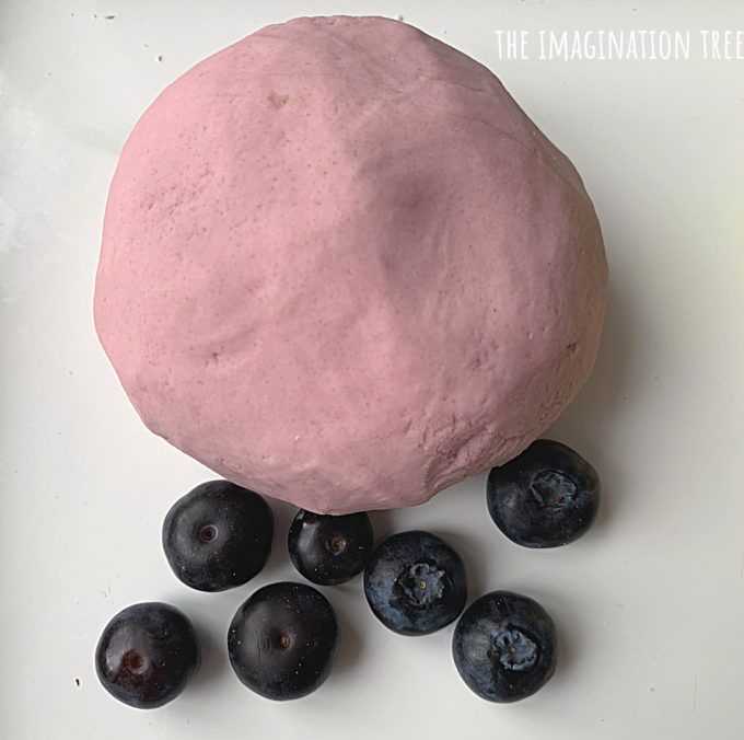 Blueberry natural dyes for play dough